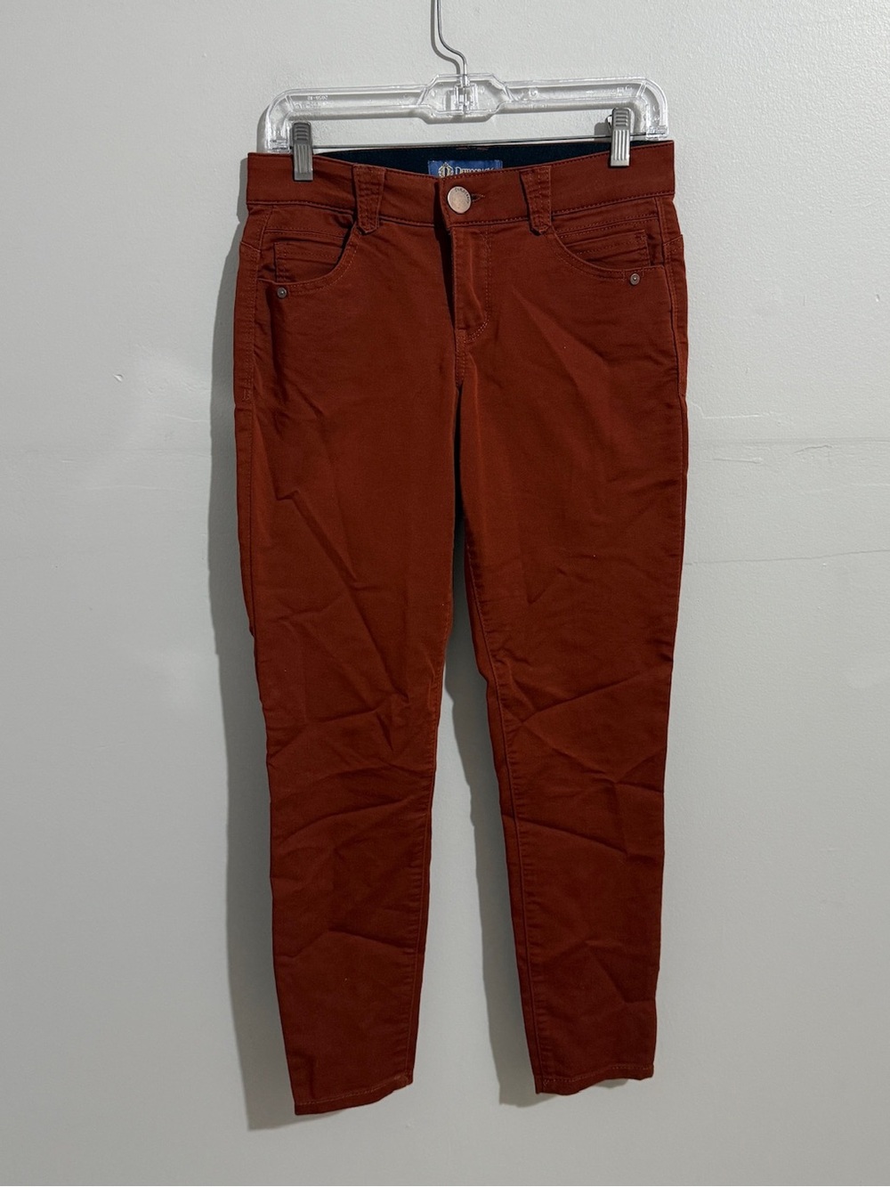 Democracy Ab Solution Pants Womens 4 Rust Orange Slim Straight Stretch Tummy